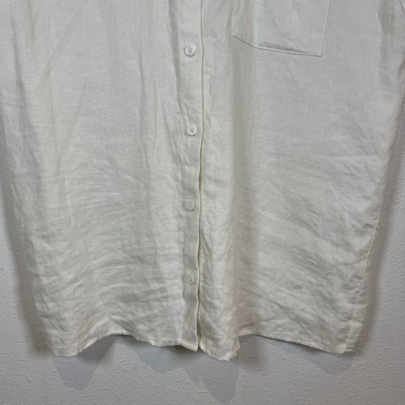 Reformation Maira Linen Top Womens L White Sleeveless Button Down Shirt Relaxed - Picture 4 of 11